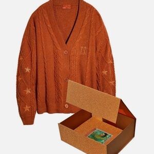 Taylor Swift The Life of A Showgirl - Orange Cable Knit Cardigan